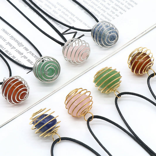 Wire Wrap Ball Tumble Necklace