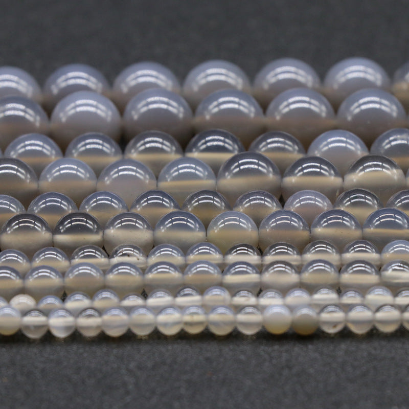 Grey Agate Loose Bead Strand