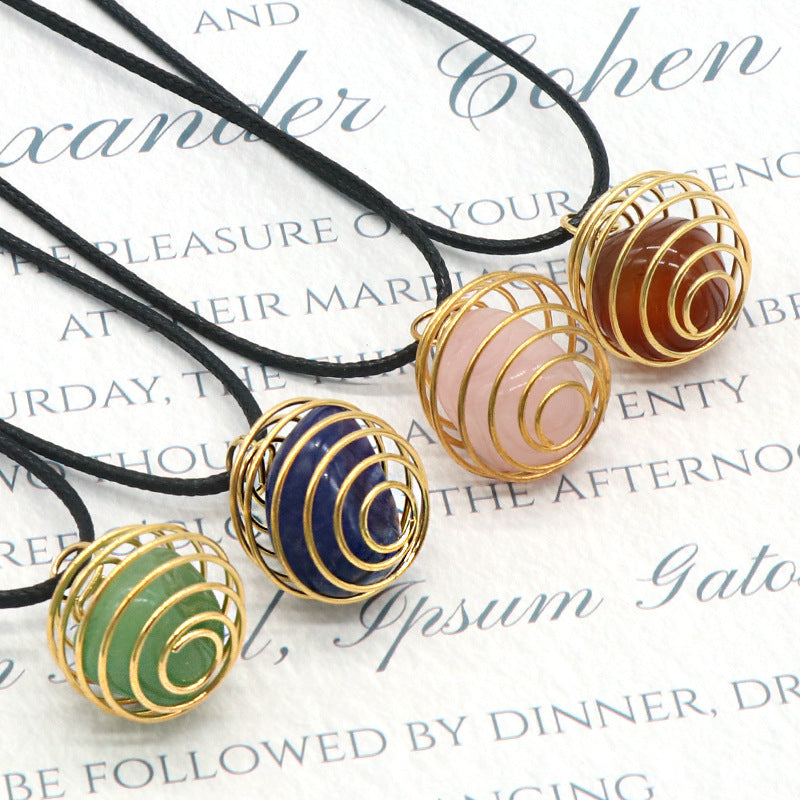 Wire Wrap Ball Tumble Necklace