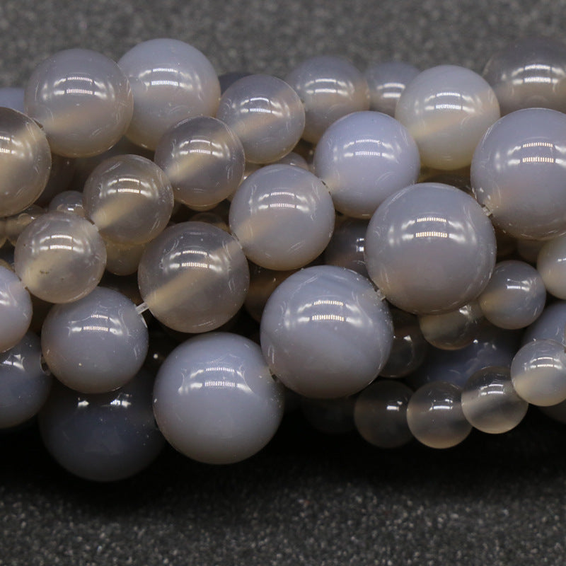 Grey Agate Loose Bead Strand