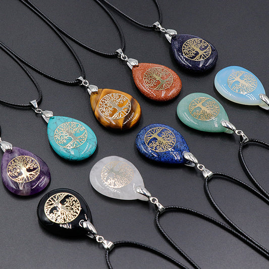 Tree of Life Crystal Droplet Pendant/Necklace
