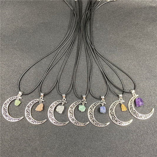 Silver Moon Mini Raw Pendant/Necklace