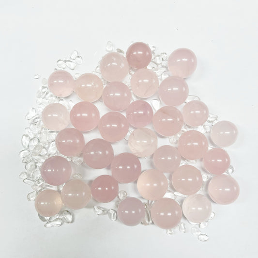 Rose quartz mini sphere set(12 pcs)