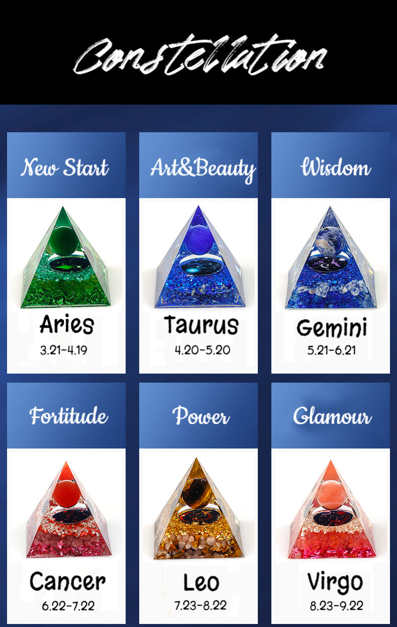 Twelve Zodiac Constellation Orgone Pyramid