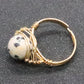 Gold Color Wire Wrap Crystal Ball Ring