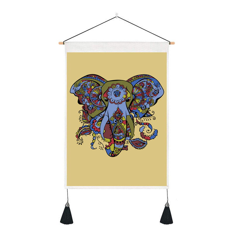 Short tapestry(elephant and skull)