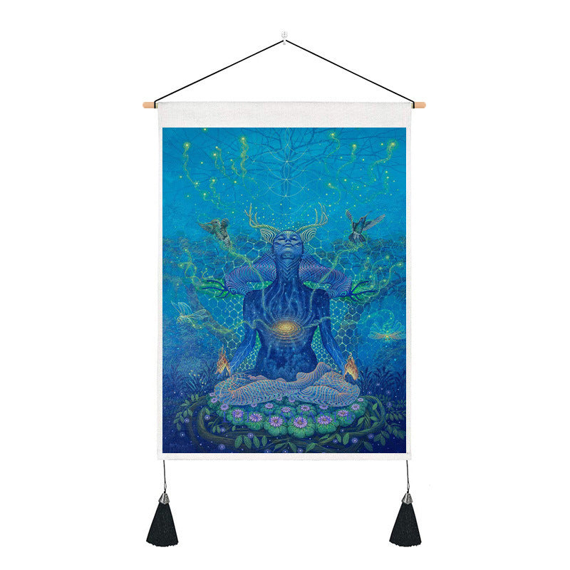 Short tapestry (Chakra and oil painting)