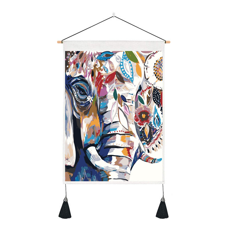 Short tapestry(elephant and skull)