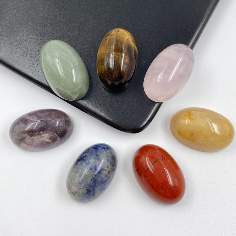 7 Chakra Half Egg Button Yoga Stone Set