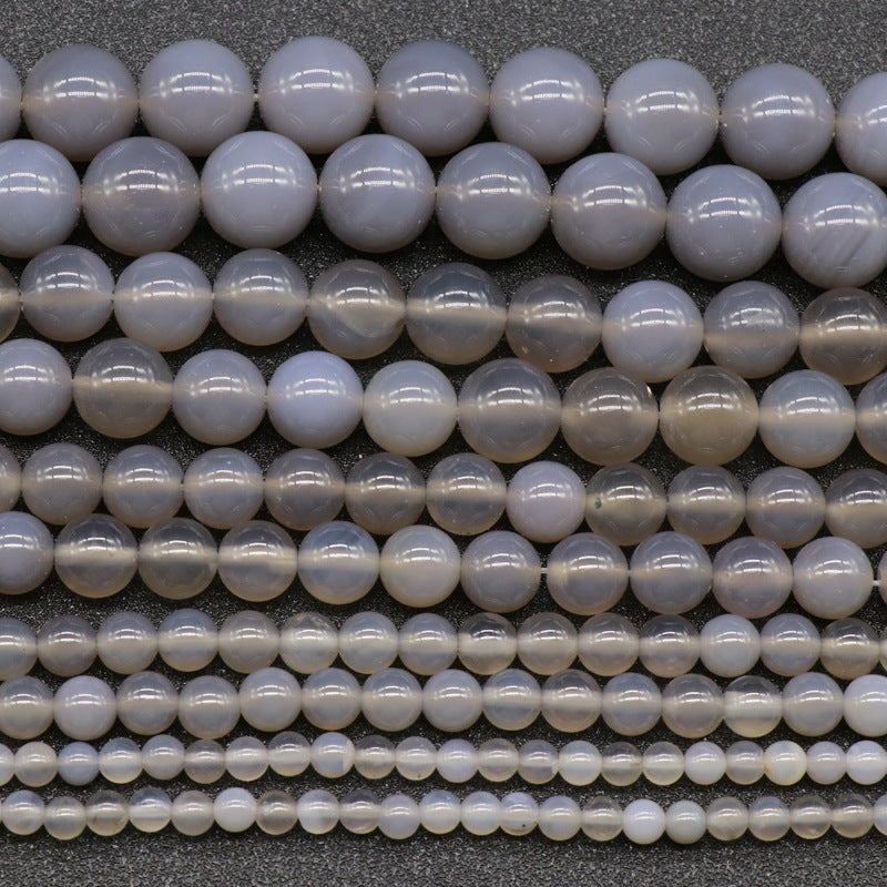 Grey Agate Loose Bead Strand