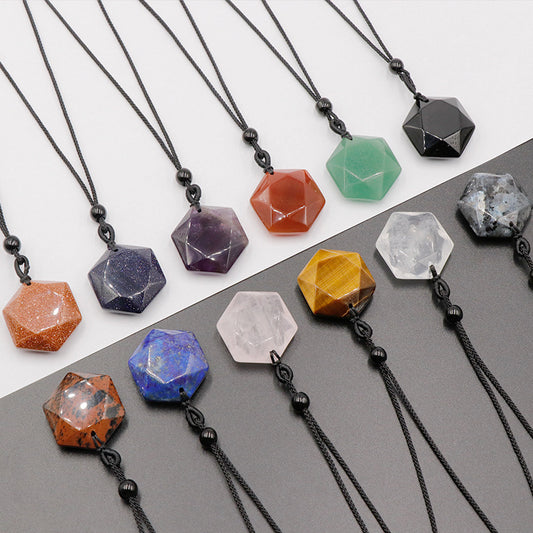 Crystal Hexagon Merkaba Star Necklace