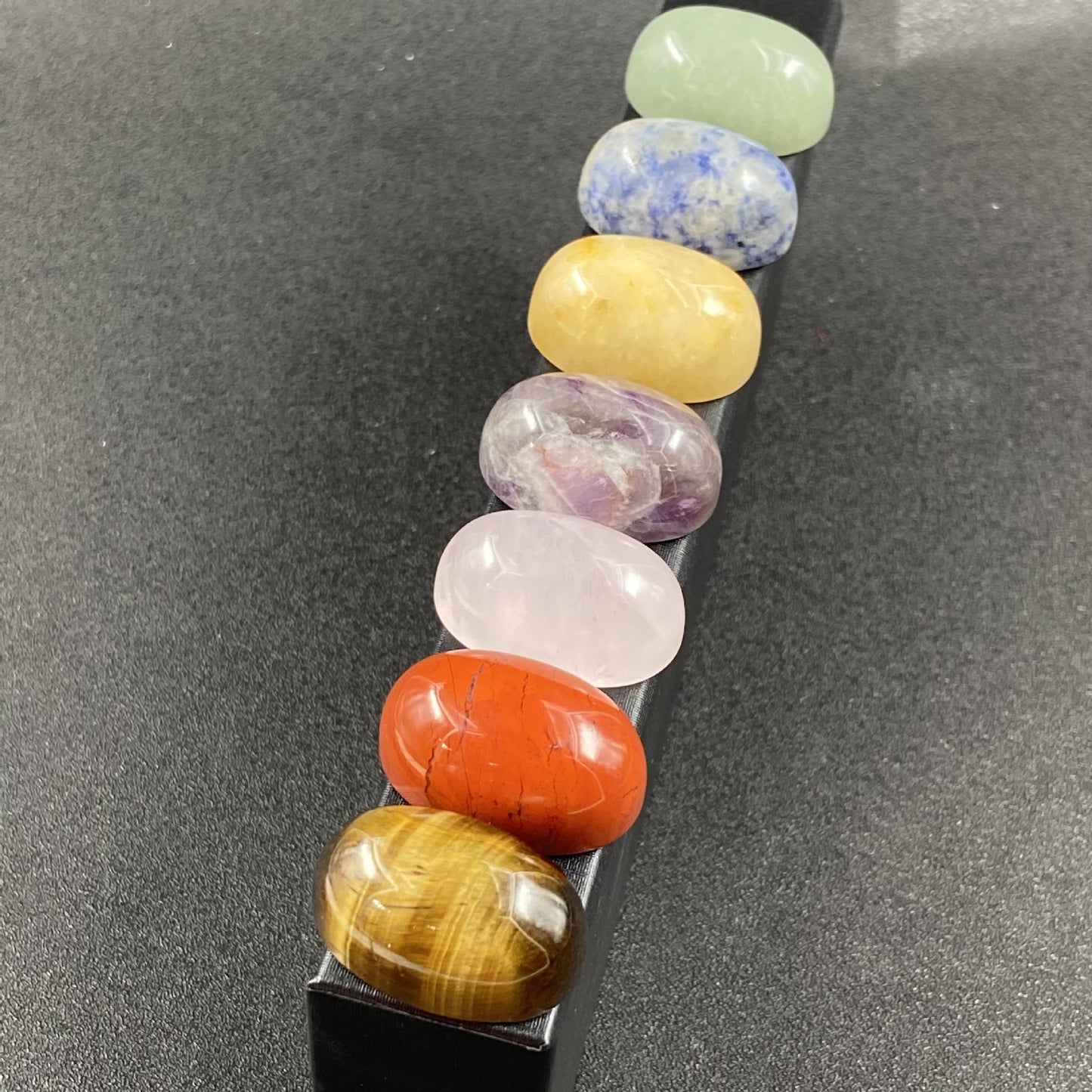 7 Chakra Half Egg Button Yoga Stone Set