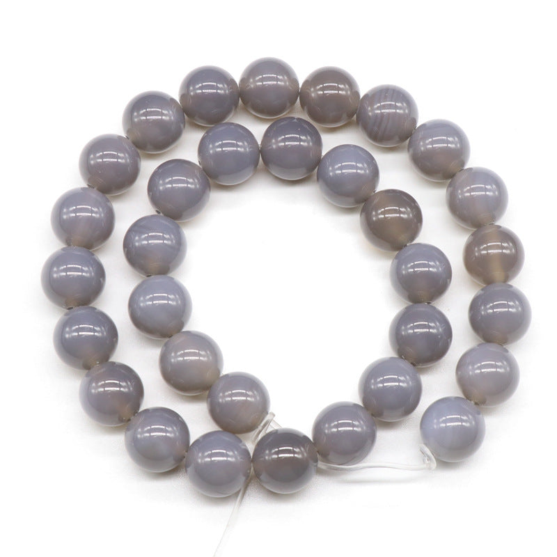 Grey Agate Loose Bead Strand