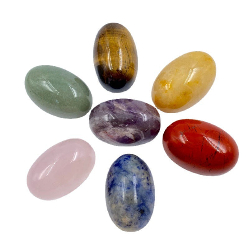 7 Chakra Half Egg Button Yoga Stone Set