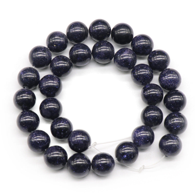 Blue Sandstone Loose Bead Strand