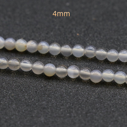 Grey Agate Loose Bead Strand