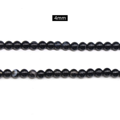 Black Lace Agate Loose Bead Strand