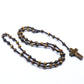 Prayer Bead Crystal Cross Necklace