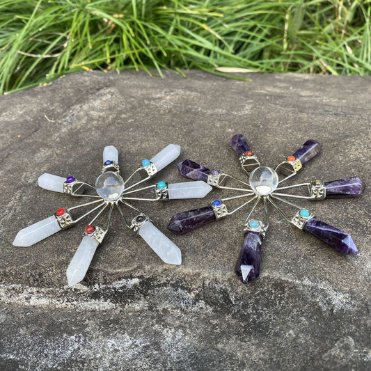 7 Crystal Point Chakra Bead Energy Generator