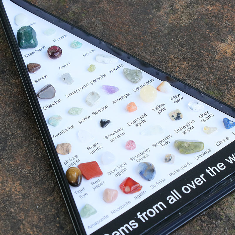 Pyramid Shaped Mineral Ore Specimens Gemstones Box