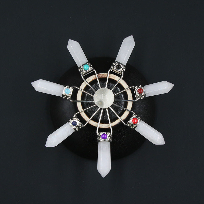 7 Crystal Point Chakra Bead Energy Generator