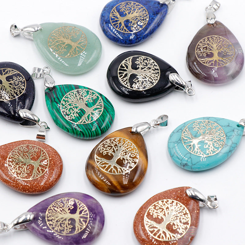 Tree of Life Crystal Droplet Pendant/Necklace