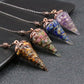 Conical Resin Crystal Chip Pendulum