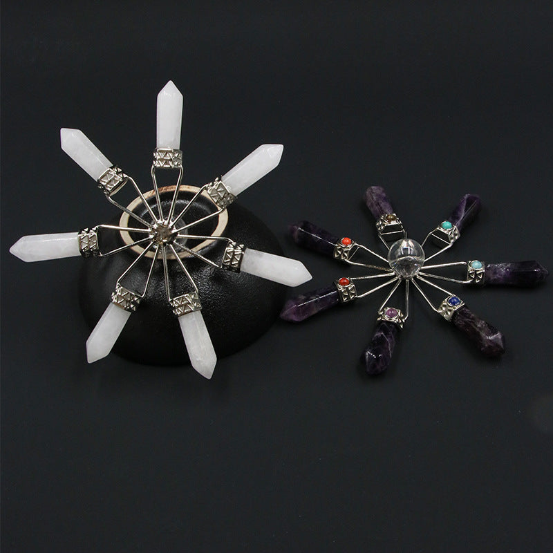 7 Crystal Point Chakra Bead Energy Generator