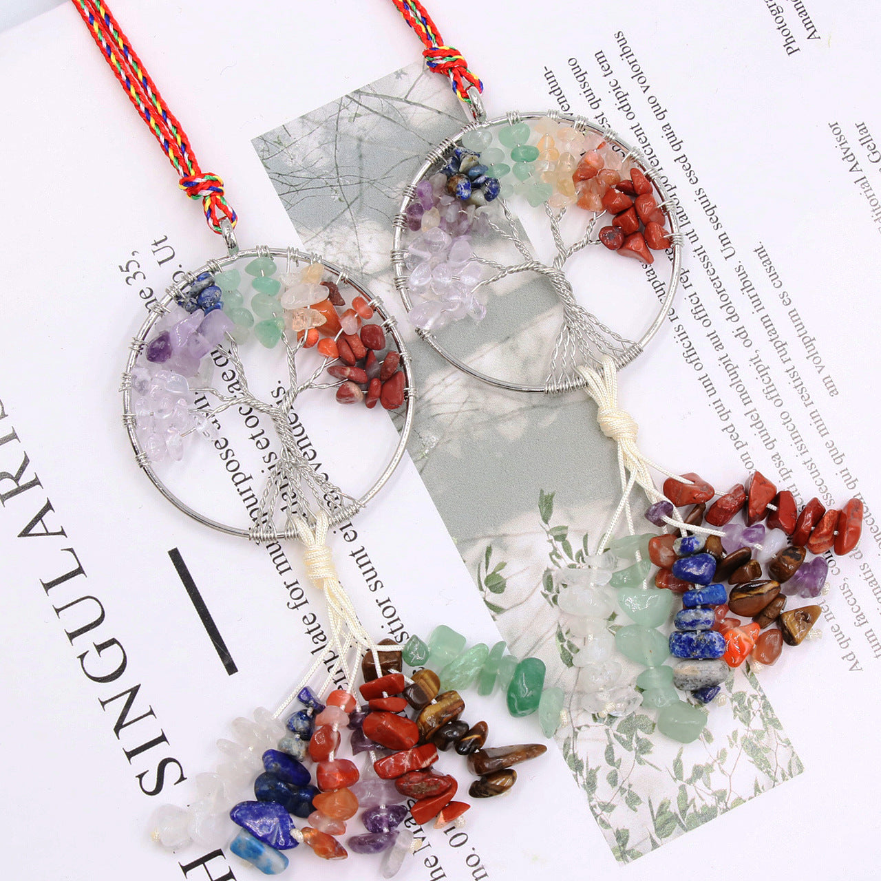 Chakra Crystal Chip Life Tree Hanging