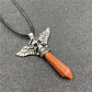 Silver Skull Hexagon Point Pendant/Necklace