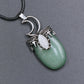 Sliver Moon White Cat Eye Crystal Pendant