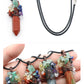 Crystal Point Chakra Chip Life Tree Necklace