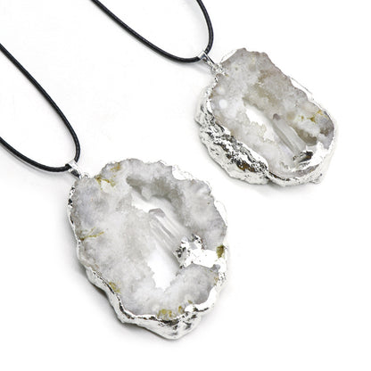 Druzy Agate&Crystal Raw Necklace