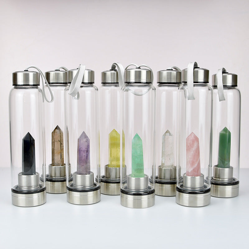 Reusable Gem Glass Water Bottle