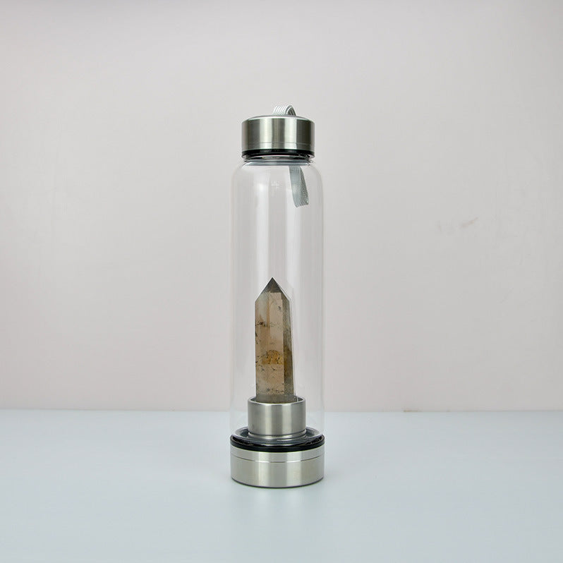 Reusable Gem Glass Water Bottle