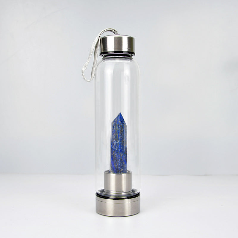 Reusable Gem Glass Water Bottle