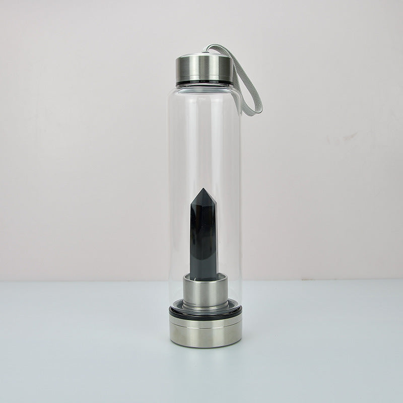 Reusable Gem Glass Water Bottle