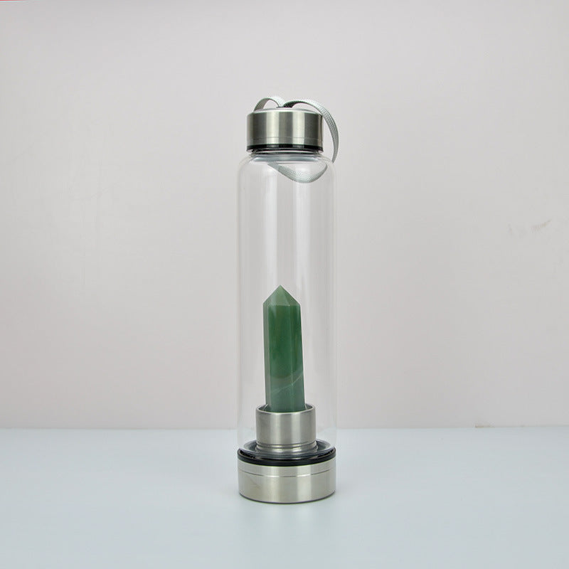 Reusable Gem Glass Water Bottle