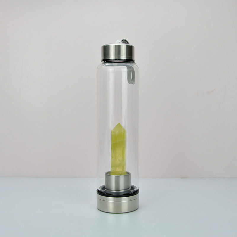 Reusable Gem Glass Water Bottle