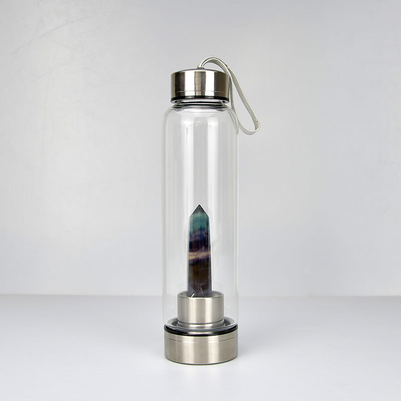 Reusable Gem Glass Water Bottle