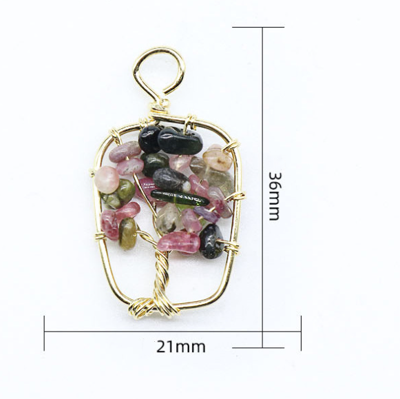 Tourmaline Life Tree Pendant/Earring/Necklace