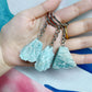 Raw Crystal Gemstone Keychain Charm