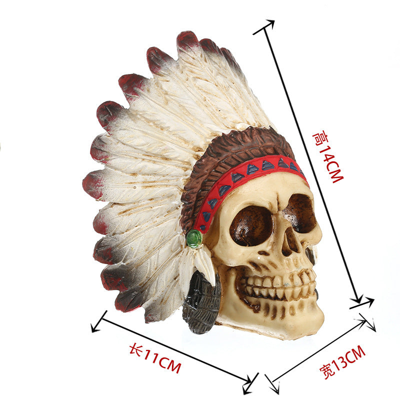 Native American Indian Eagle Skull Head Resin Crafts