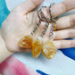 Raw Crystal Gemstone Keychain Charm