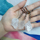Raw Crystal Gemstone Keychain Charm
