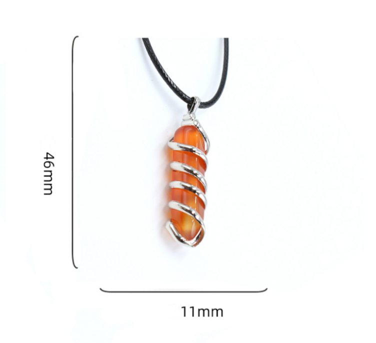 Silver Wrapped Crystal Point Pendant