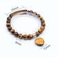 8mm Tiger Eye Bead&Heart Bracelet
