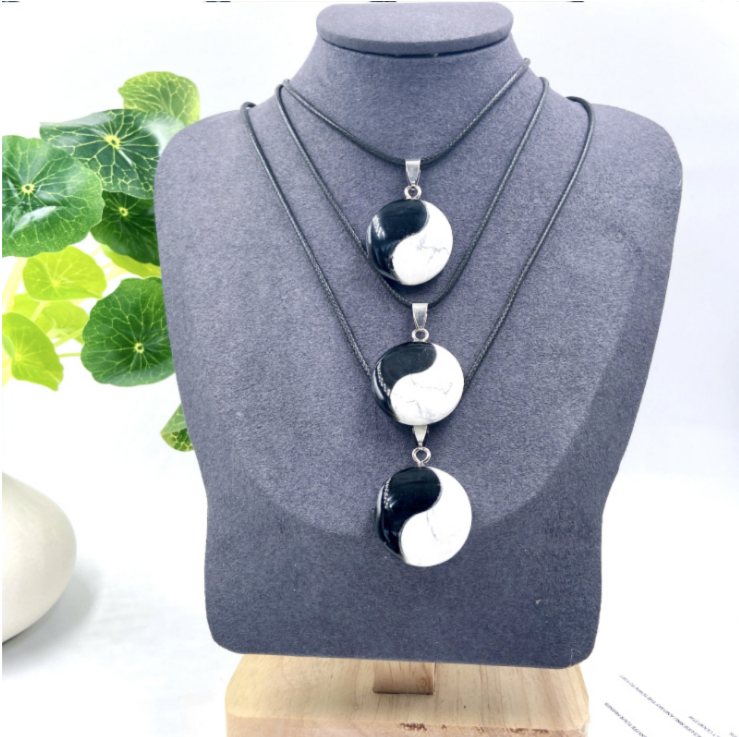 Yin Yang Symbol Crystal Necklace