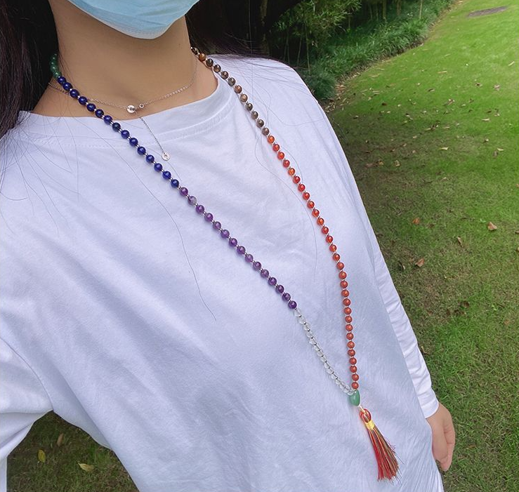 Chakra Prayer Beads Neckalce