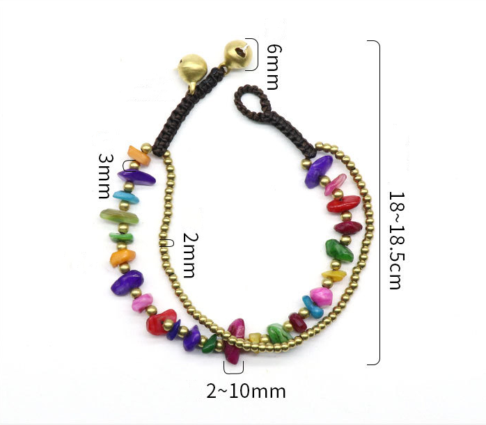 Crystal Chip&Gold Bell Bracelet